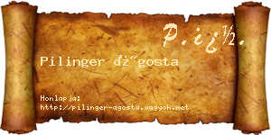 Pilinger Ágosta névjegykártya